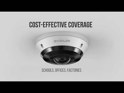 Avigilon 12.0W-H5A-FE-DO1-IR 12.0 MP; Fisheye Dome Camera; Day/Night; WDR; 1.6mm f/2.0; Next-Generation Analytics; Integrated IR